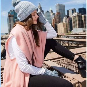 Look by M Draped Shawl Vest in Pink